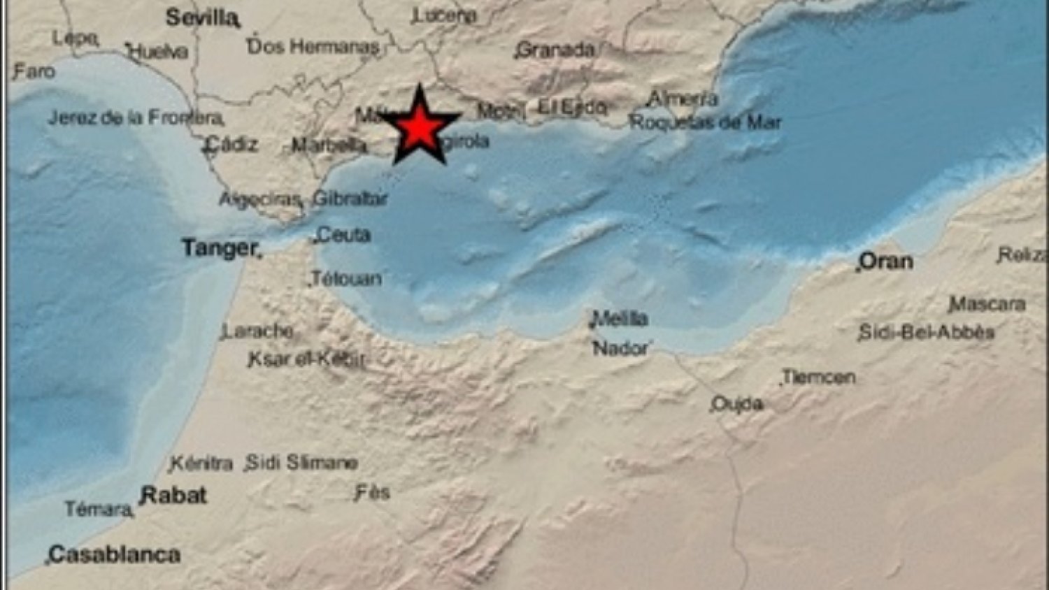 Registrado un terremoto de magnitud 4.1 en el epicentro de Málaga