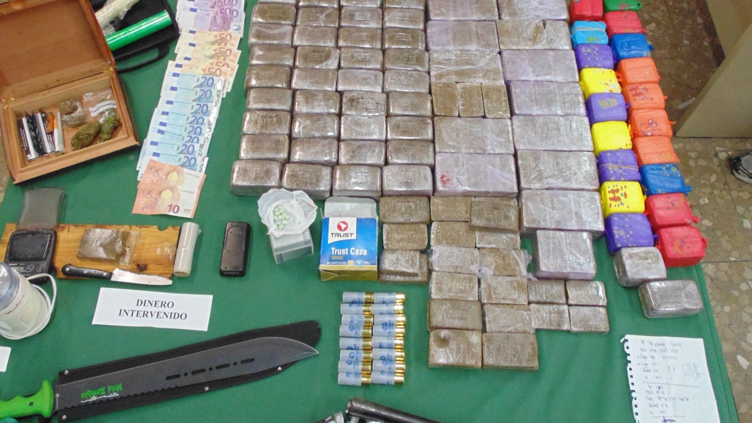 La Policía Nacional interviene 75 kilos de hachís y detiene a cuatro jóvenes por tráfico de drogas