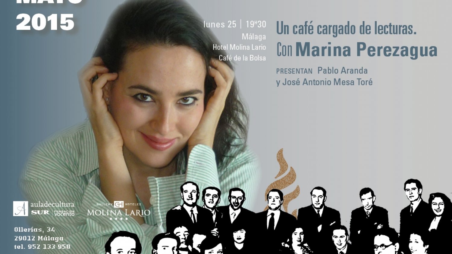 La escritora Marina Perezagua comparte un café con sus lectores en el Café de la Bolsa