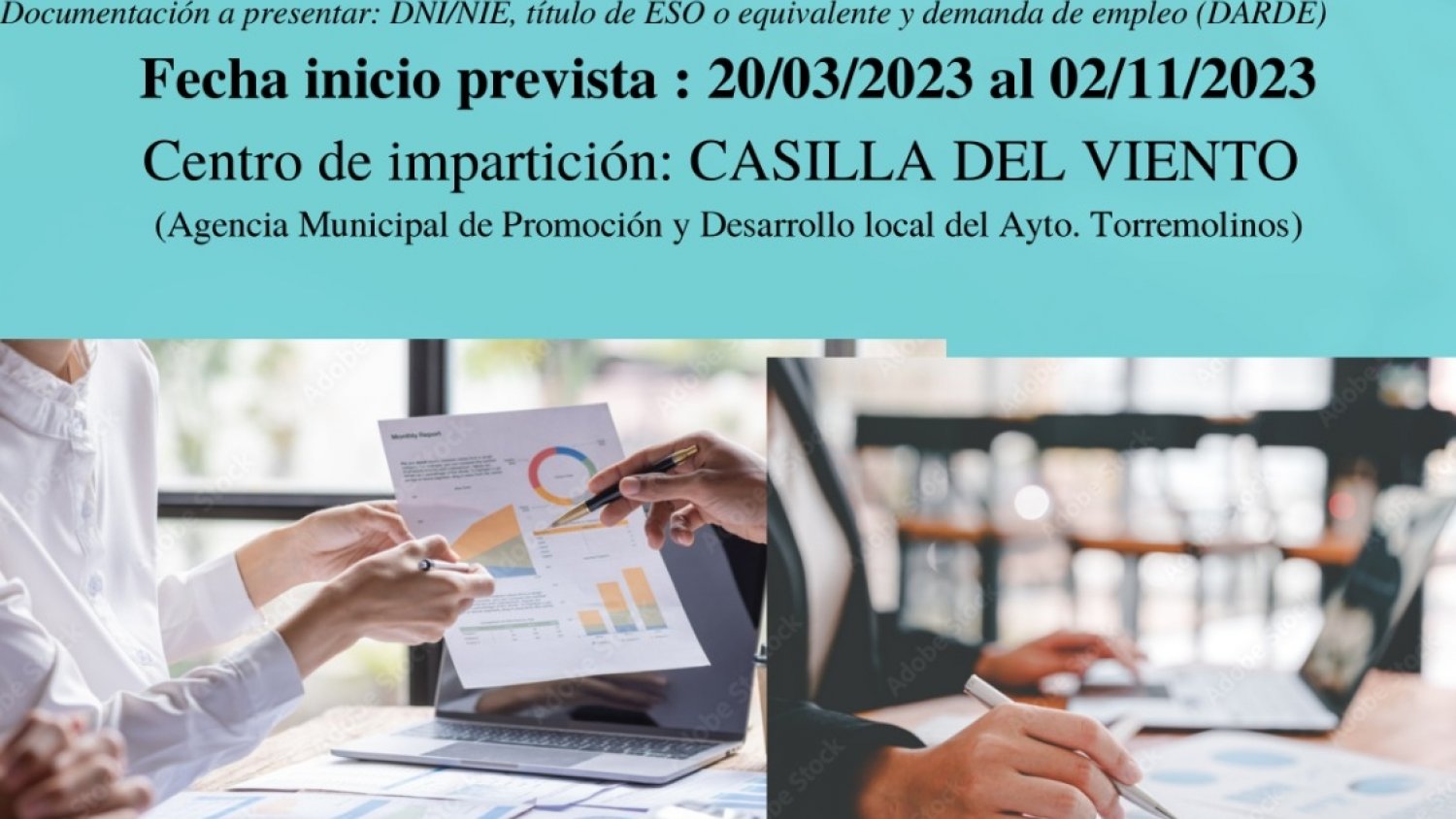 Torremolinos abre el plazo de solicitud para cursos de formación dirigidos a personas desempledas