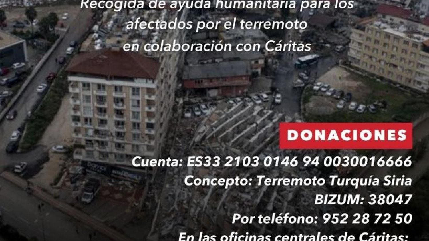 El PP de Málaga impulsa la recogida de ropa y alimentos para Turquía y Siria tras el terremoto