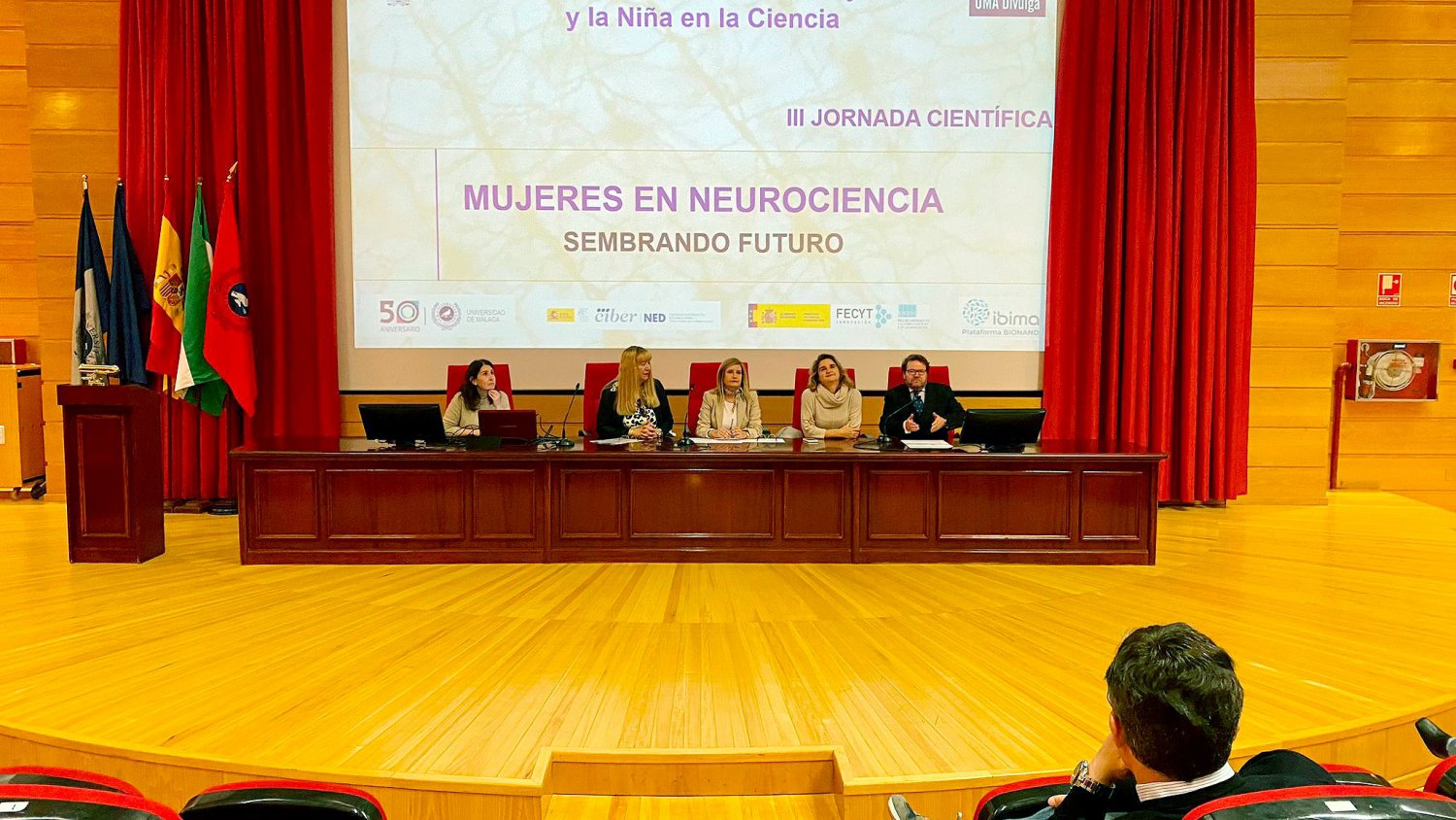UMA.- Las investigadoras de la Universidad toman la palabra en la jornada ‘Mujeres en neurociencia’