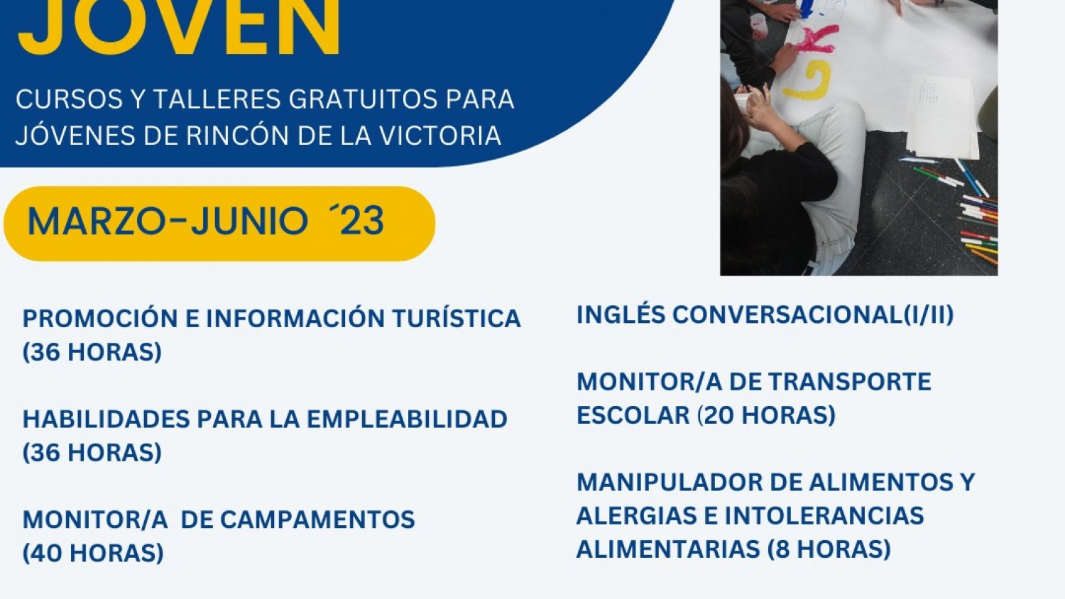 Rincón de la Victoria presenta una nueva Oferta Formativa de cursos gratuitos con 144 plazas 