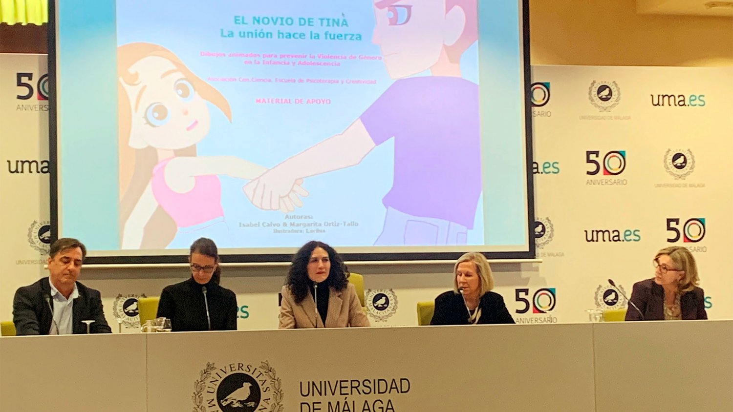 UMA.- El Rectorado acoge la presentación del cortometraje 'El novio de Tina. La unión hace la fuerza'