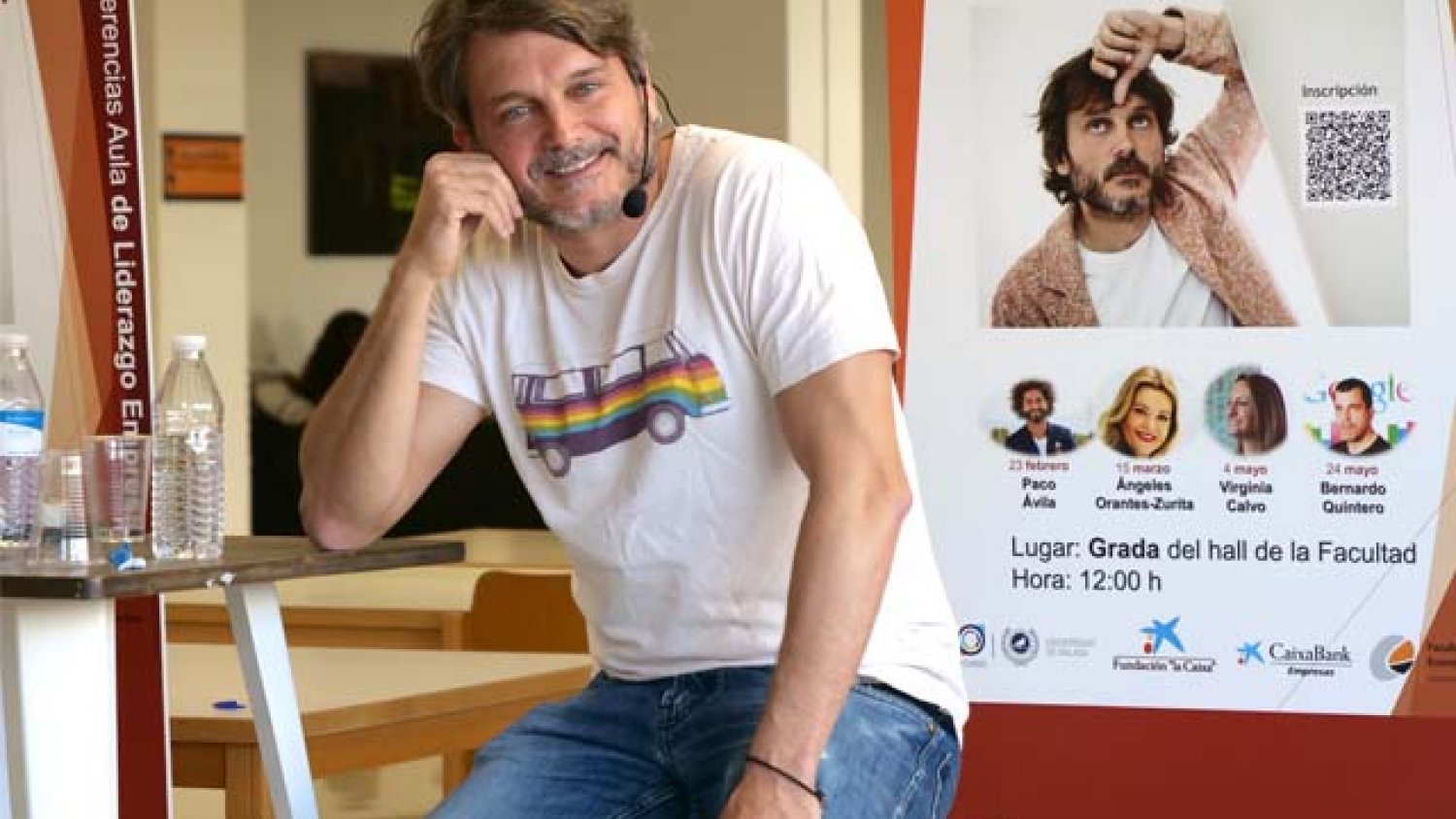 UMA.- El actor Salva Reina habla en la Facultad de Económicas de su faceta en el mundo empresarial