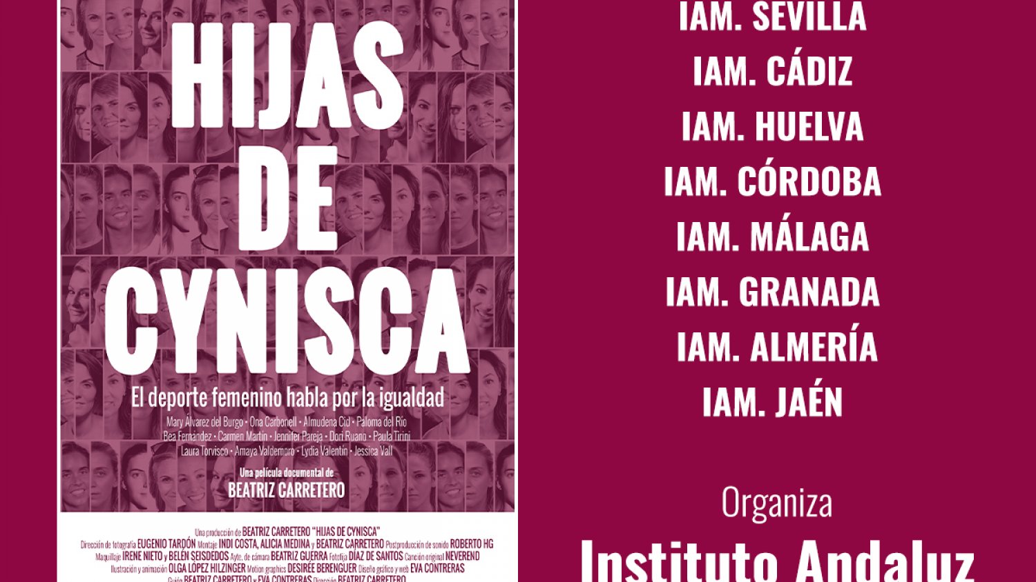 El IAM promueve la igualdad en el deporte con la proyección del documental 'Hijas de Cynisca'