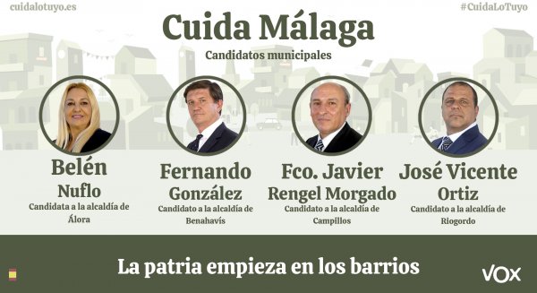 Vox designa a los candidatos de Álora, Benahavís, Campillos y Riogordo