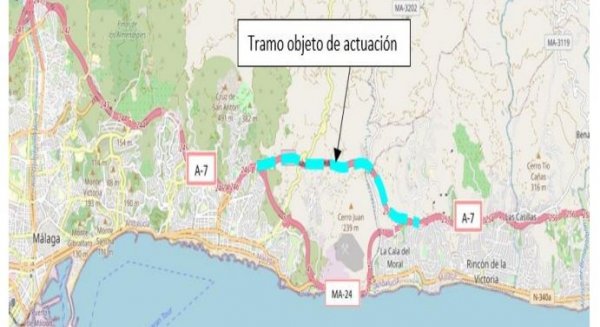 Mitma licita la rehabilitación del firme de un tramo de la A-7 en la provincia de Málaga