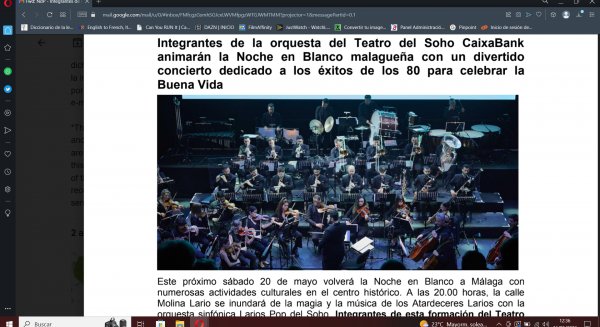 Integrantes de la orquesta del Teatro del Soho CaixaBank dedicarán un concierto a los éxitos de los 80 para celebrar la Buena Vida