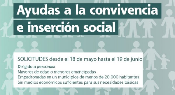 La Diputación abre el plazo para solicitar ayudas de convivencia e inserción social, dotadas con 850.000 euros