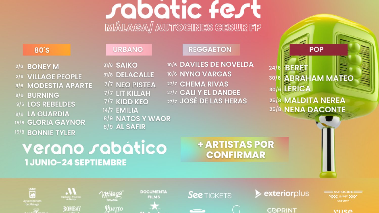 Sabatic Fest arranca motores en la ciudad el 1 de junio en el Autocine de Málaga