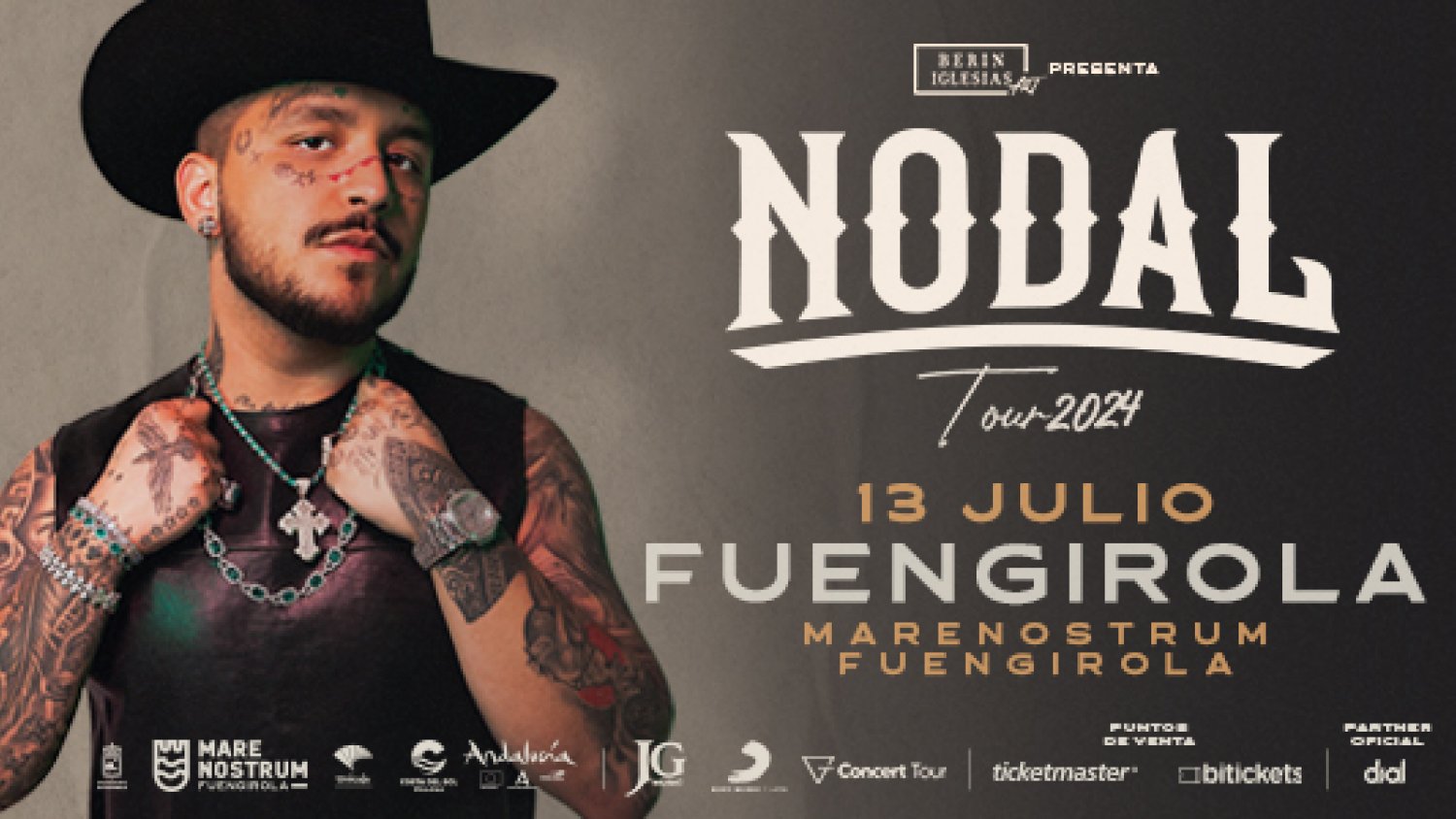 El cantante mejicano Cristian Nodal, primera confirmación de Marenostrum Fuengirola 2024