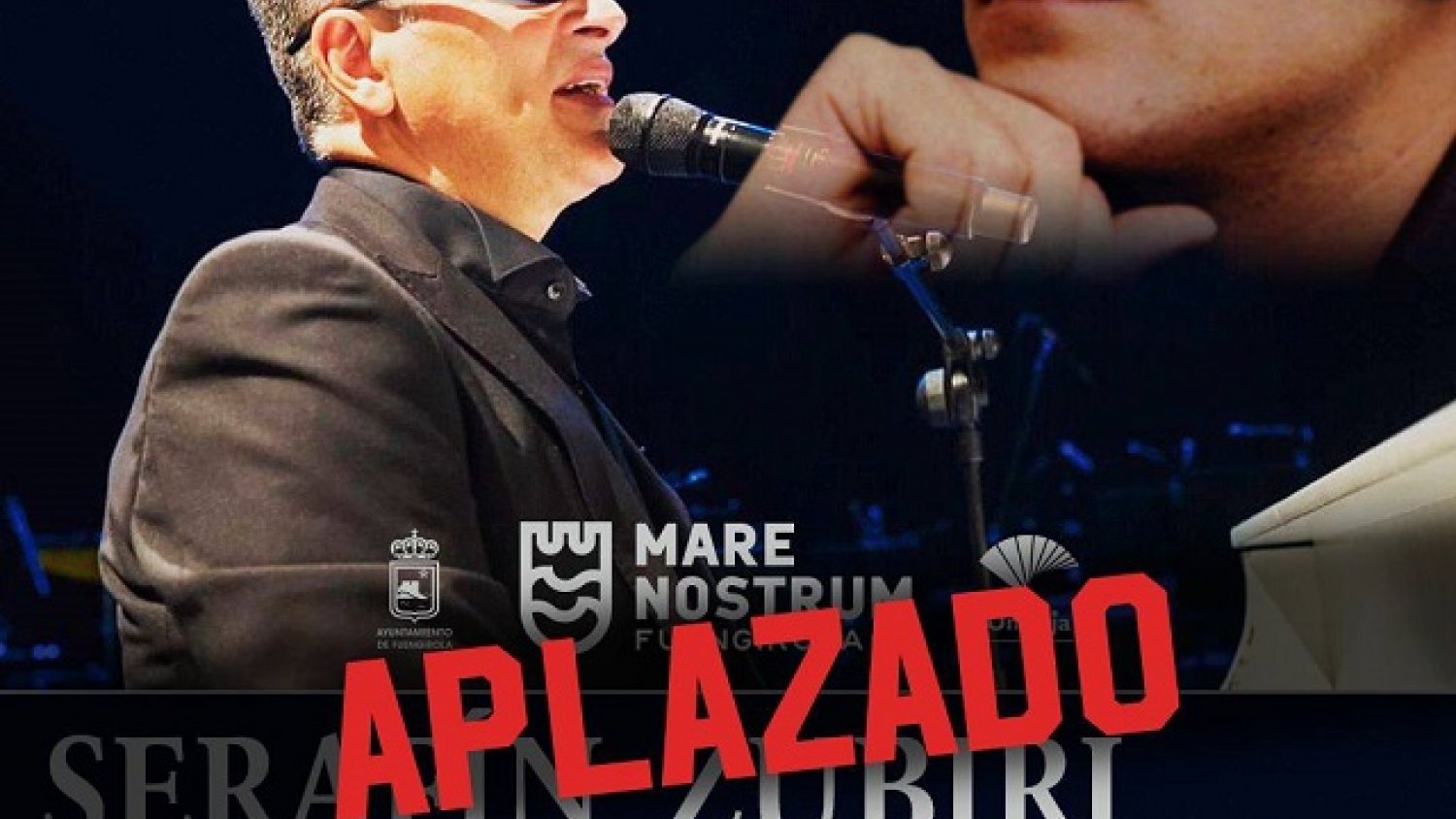 Aplazado el concierto de Serafín Zubiri de este sábado en Marenostrum Fuengirola por inclemencias meteorológicas