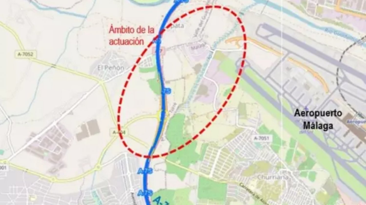 Adjudicado el contrato para redactar el proyecto de acceso norte al Aeropuerto de Málaga desde la A-7 por 1,03 millones de euros