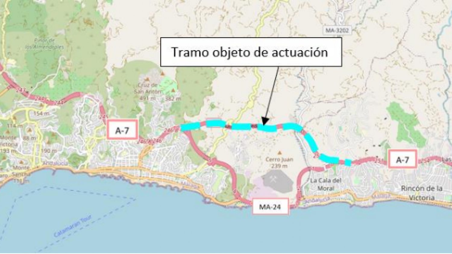 Mitma adjudica por 279.969 euros la rehabilitación del firme de un tramo de la autovía A-7