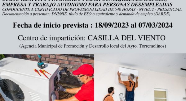 Abierto el plazo de solicitud para varios cursos de formación dirigidos a personas desempledas