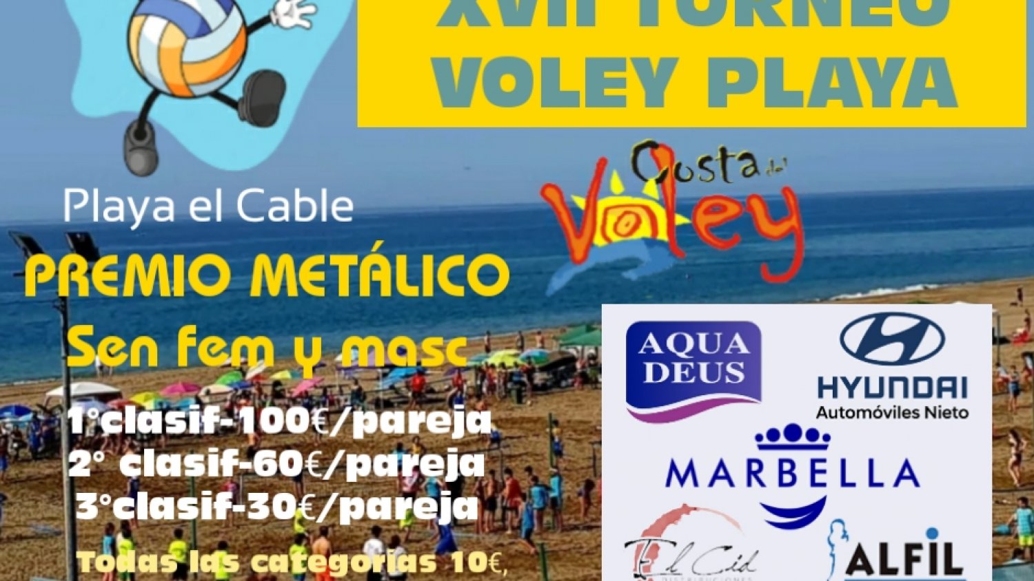 La Playa El Cable albergará este sábado 1 de julio el XVII Torneo de Voley Playa