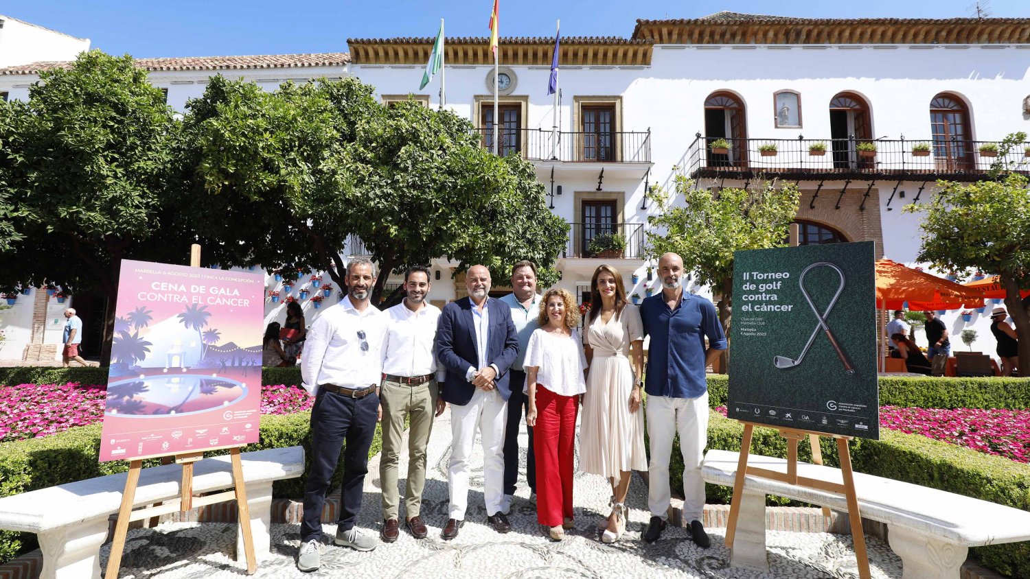 La asociación presenta en el Ayuntamiento su tradicional Gala contra el cáncer y un torneo de golf en Marbella Club