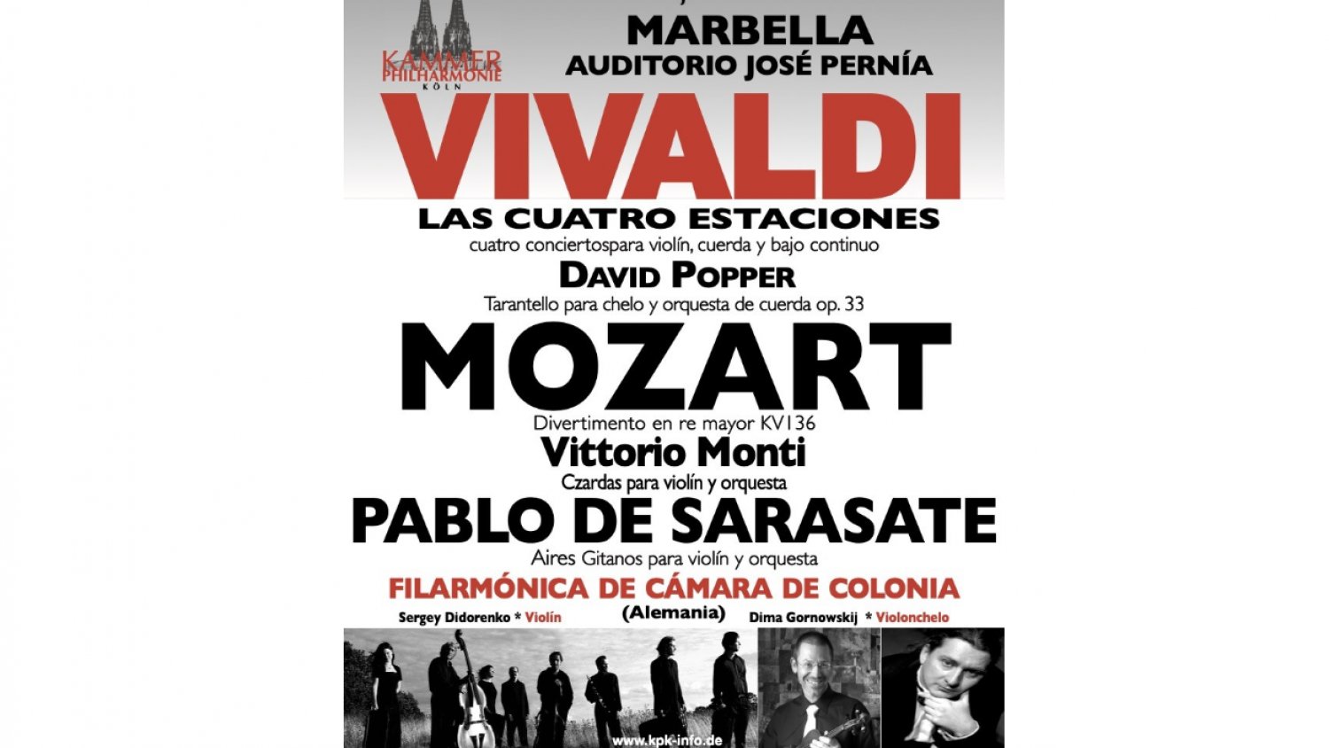 La gira mundial de la Orquesta Filarmónica de Cámara de Colonia recalará este sábado en Marbella 