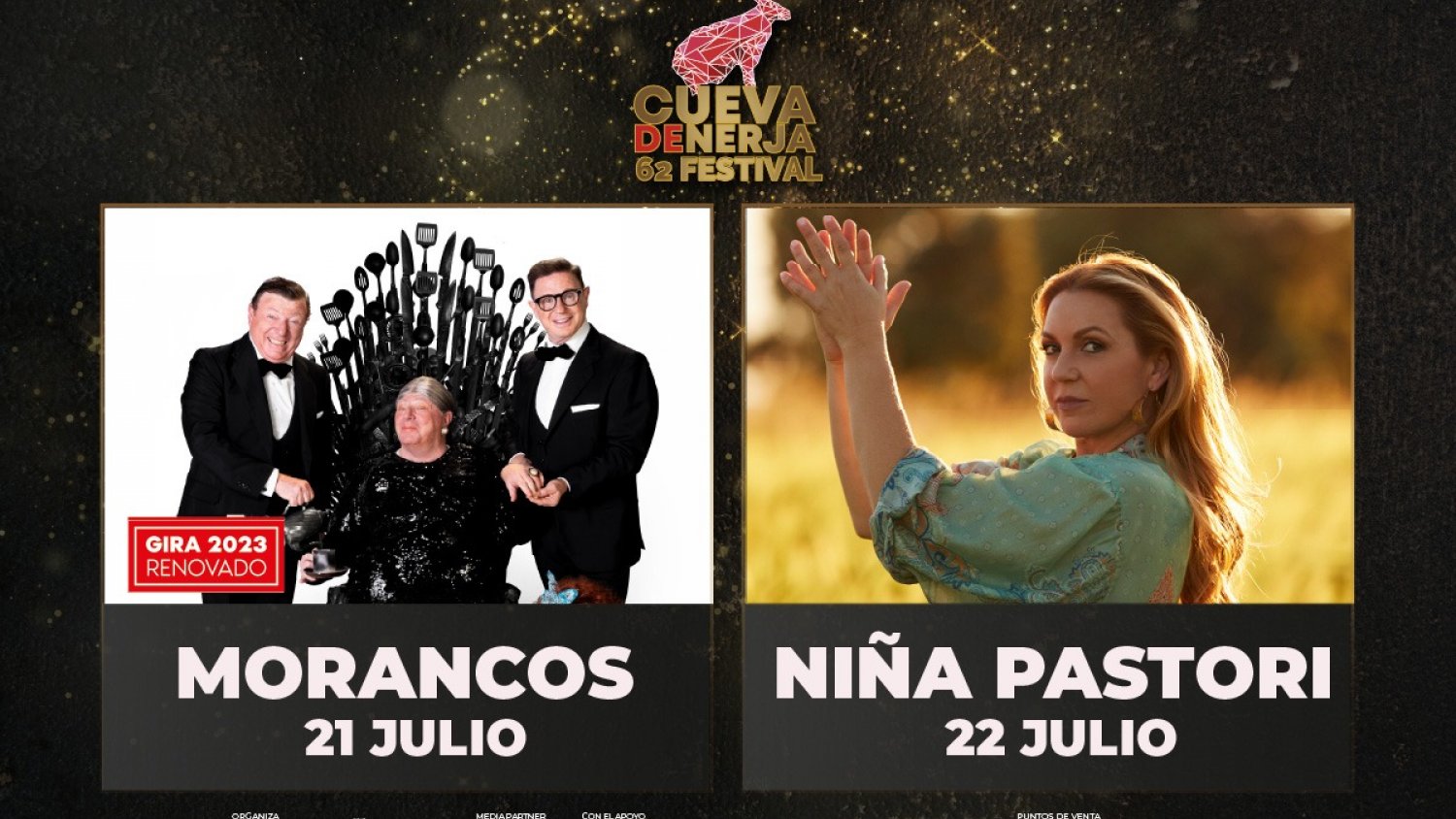 Un fin de semana de humor ocurrente, con Los Morancos, y del flamenco más puro, con la Niña Pastori, en la Cueva de Nerja 