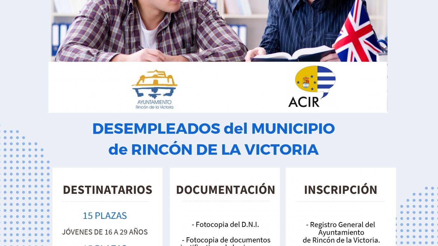 Rincón de la Victoria convoca 30 becas de inglés gratuitas dirigidas a desempleados del municipio