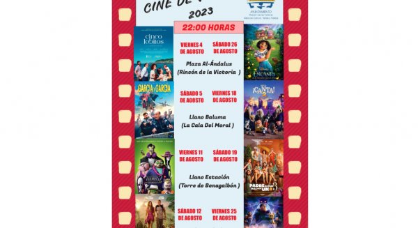 El Cine de Verano de Rincón de la Victoria proyectará ocho películas durante el mes de agosto 