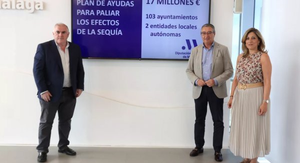 Diputación destinará 17 millones de euros a un nuevo plan para ayudar a los ayuntamientos a combatir los efectos de la sequía