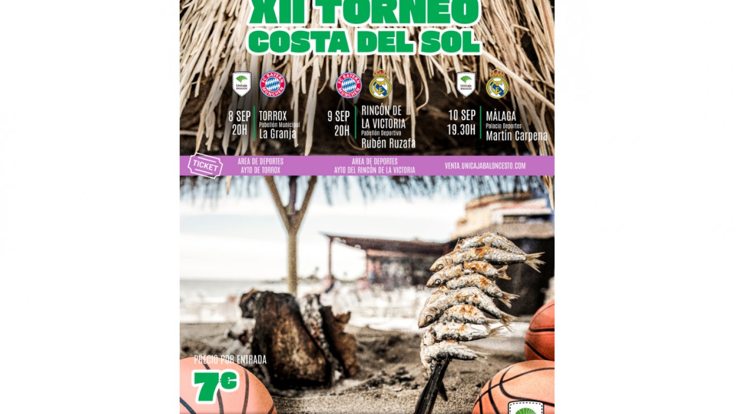 Rincón de la Victoria acoge el segundo encuentro `Real Madrid y Bayern de Múnich´ del XII Torneo Costa del Sol de Baloncesto