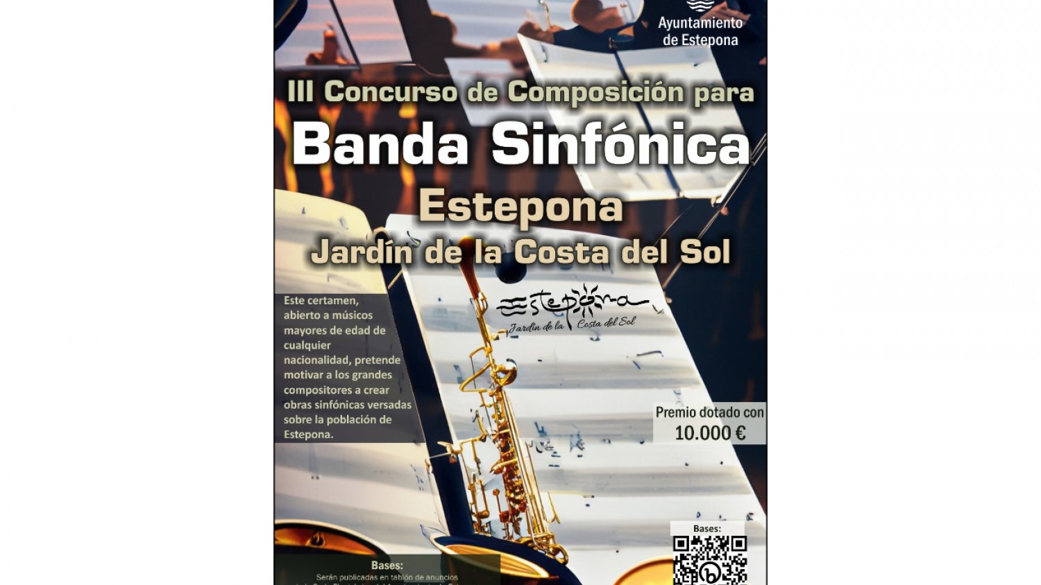 El Ayuntamiento convoca el III Concurso de Composición para Banda Sinfónica 'Estepona, Jardín de la Costa del Sol'