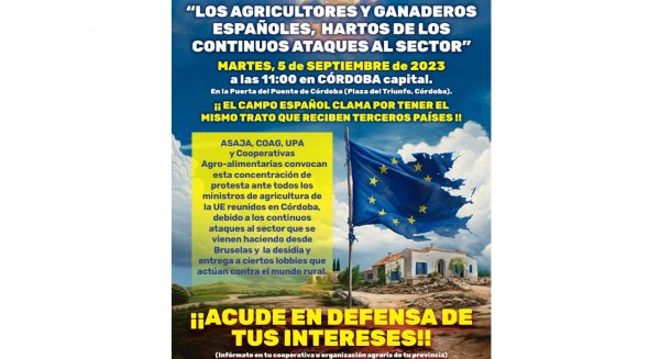 El sector agrario malagueño se suma a la protesta convocada en Córdoba, enmarcada en la reunión de ministros europeos de Agricultura