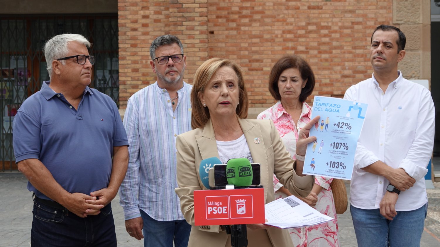 El PSOE denuncia que De la Torre penaliza el consumo responsable de agua con un tarifazo de hasta el 107%