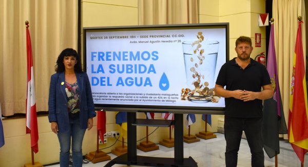 Con Málaga pide un pleno extraordinario para 'frenar el tarifazo de la subida del agua'