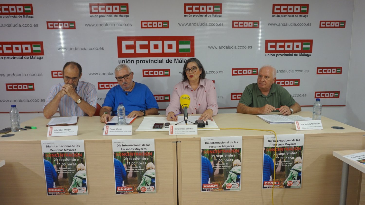 CCOO y UGT saldrán a la calle en Málaga para reclamar mejores políticas para las personas mayores