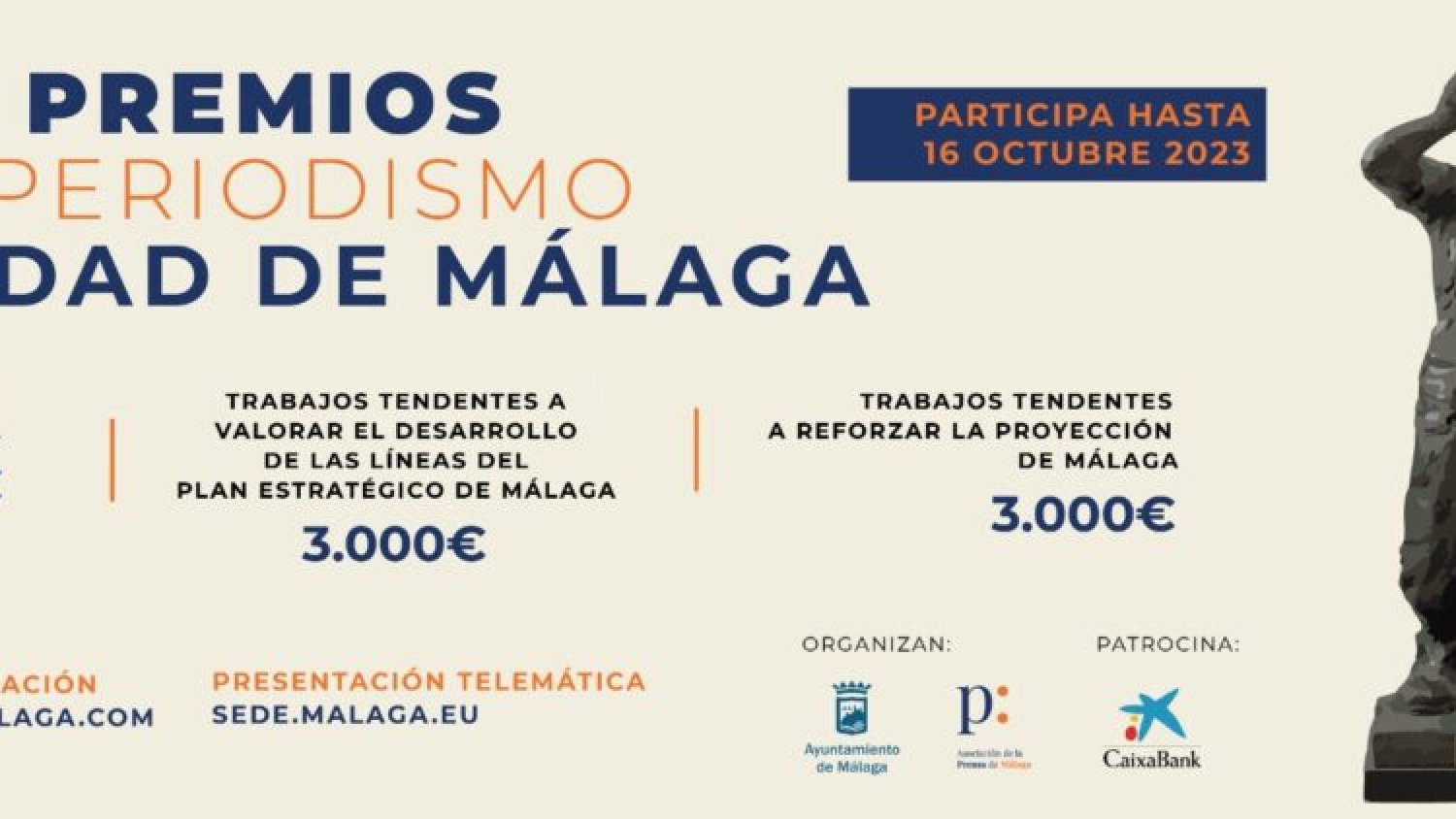 El 16 de octubre finaliza el plazo de las candidaturas a los Premios de Periodismo Ciudad de Málaga 