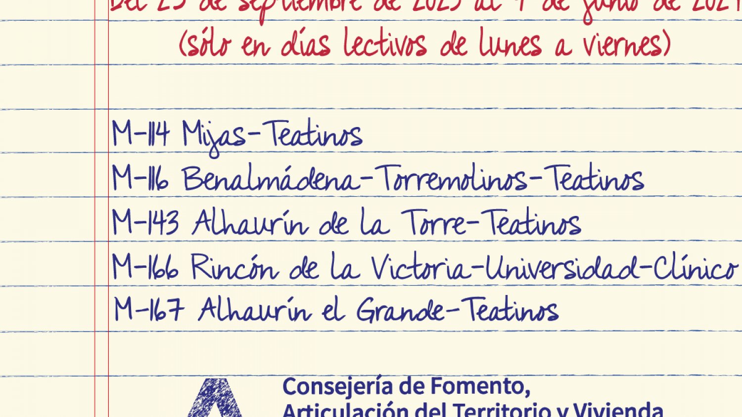El Consorcio de Transporte de Málaga inicia rutas a la Universidad desde municipios del área metropolitana