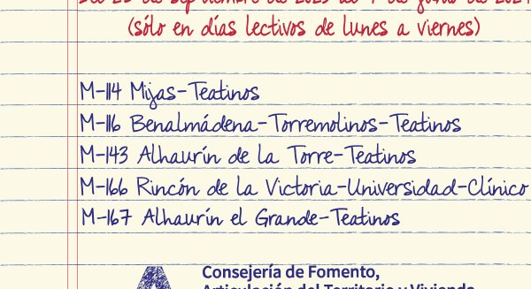 El Consorcio de Transporte de Málaga inicia rutas a la Universidad desde municipios del área metropolitana