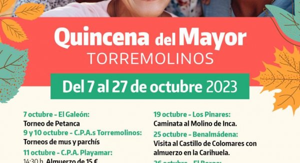 Torremolinos fomenta la convivencia y el ocio en la tercera edad con la Quincena del Mayor