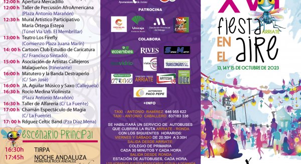Arriate celebra su XVII Fiesta en el Aire del 13 al 15 de octubre
