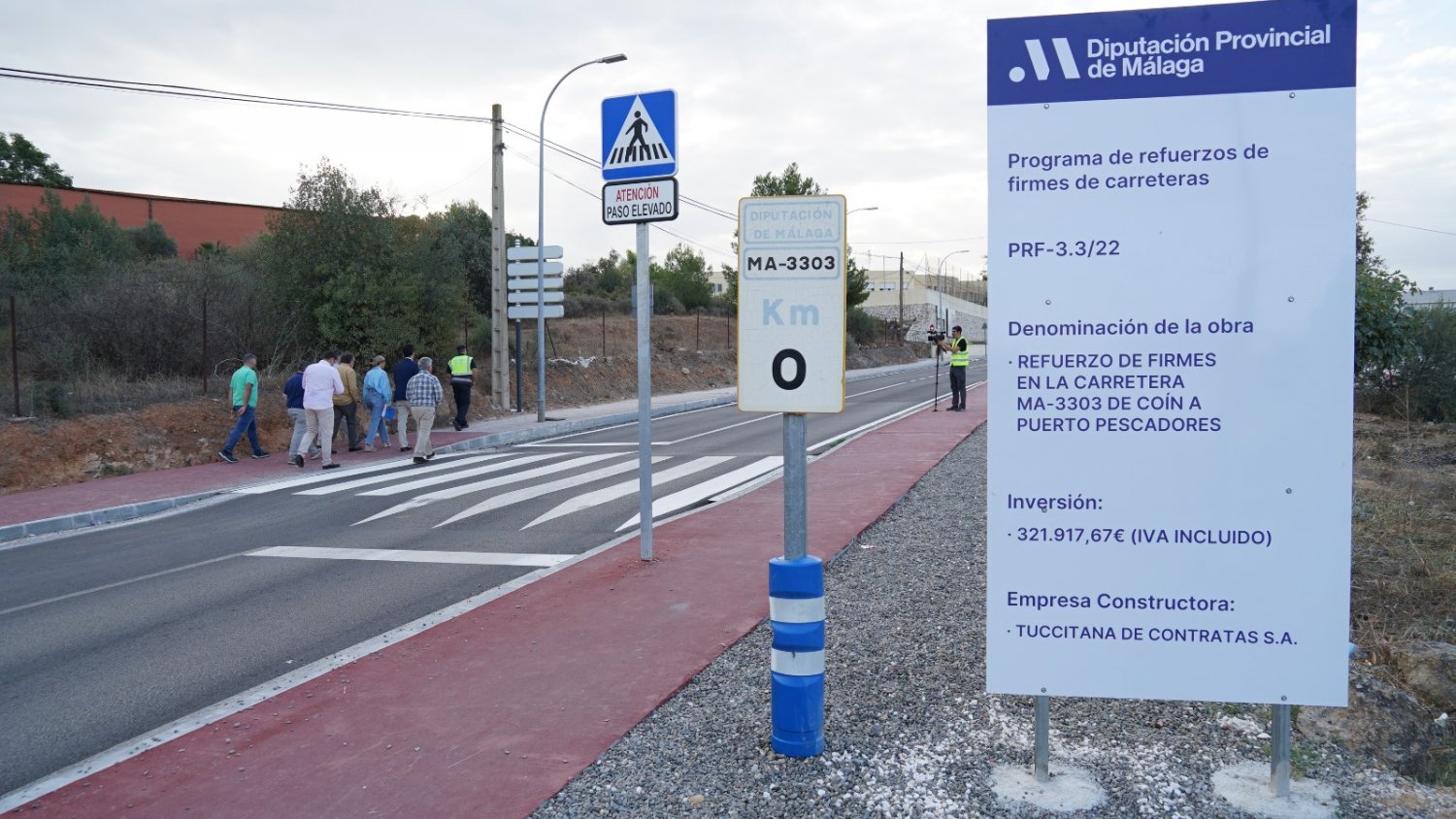 Diputación de Málaga invierte 257.000 euros en el refuerzo del firme y el ensanche de una de las vías de acceso a Coín