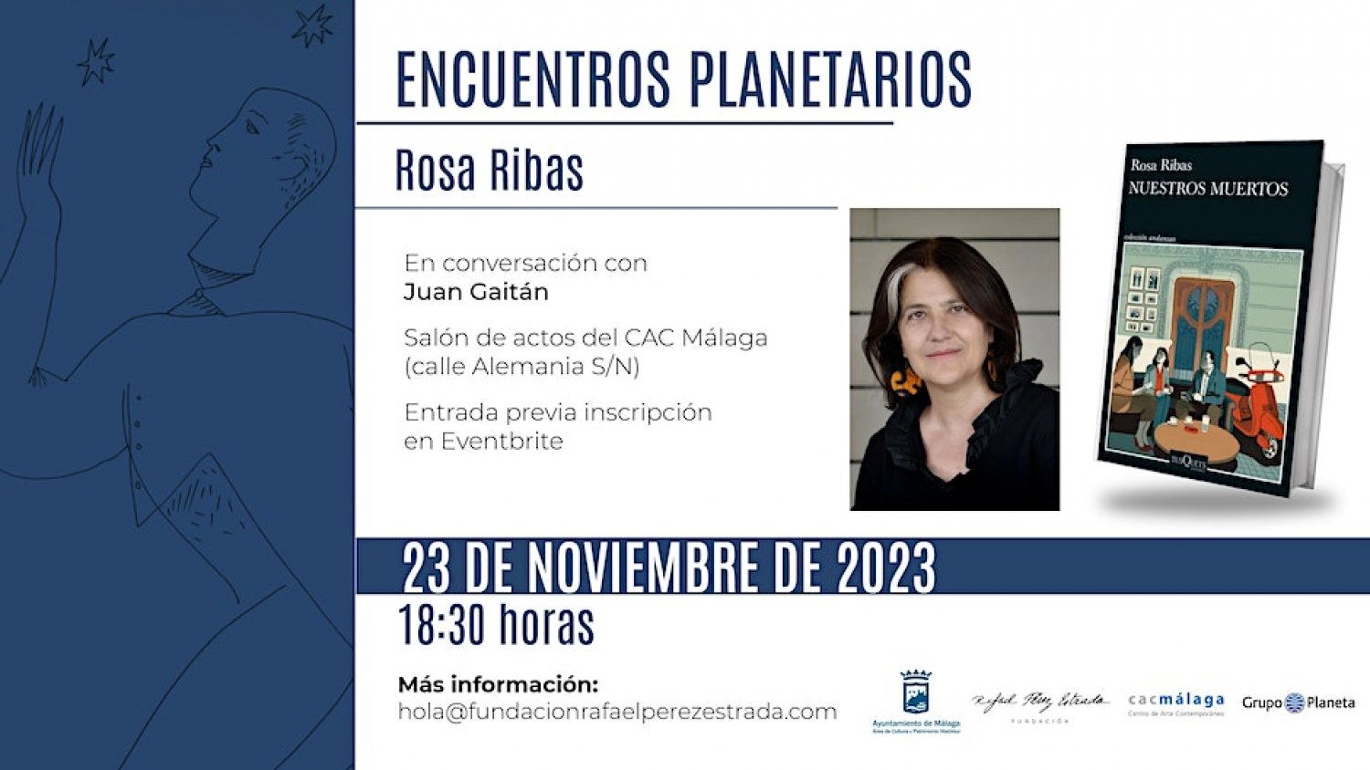 La escritora Rosa Rivas presenta en Málaga su novela policíaca 'Nuestros muertos' el día 23 de noviembre