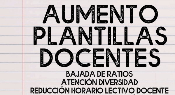 CCOO y USTEA convocan concentraciones para exigir el aumento de las plantillas docentes 