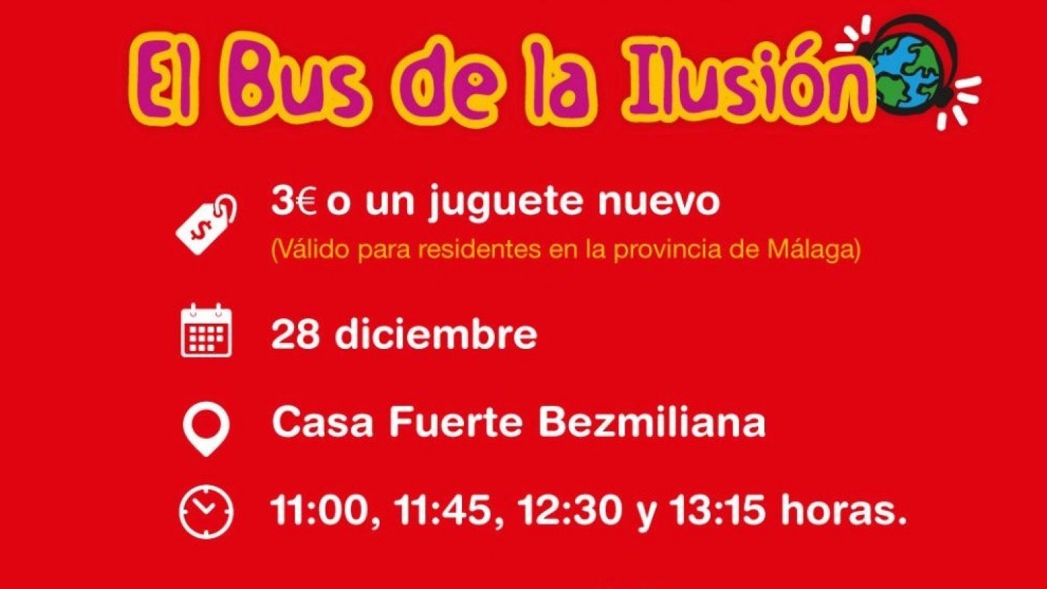 El Bus de la Ilusión de City Sightseeing llegará al Rincón de la Victoria el 28 de diciembre con un tour solidario