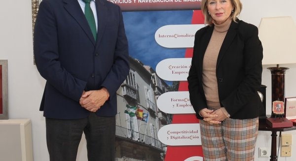 La delegada de Empleo y el presidente de la Cámara de Comercio de Málaga avanzan en estrategias conjuntas