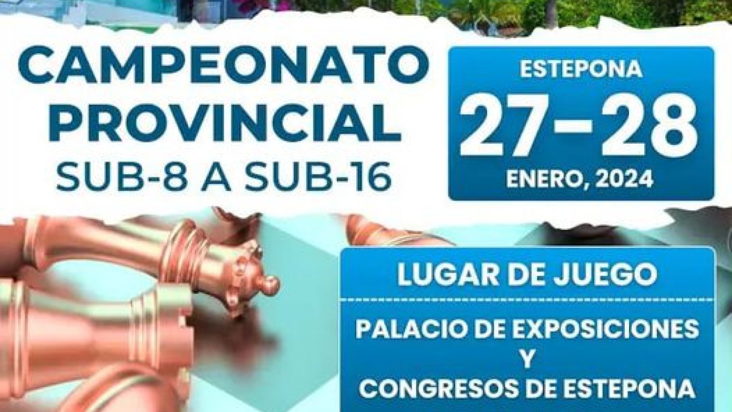El Palacio de Exposiciones y Congresos de Estepona acoge el Campeonato Provincial de Ajedrez de Menores