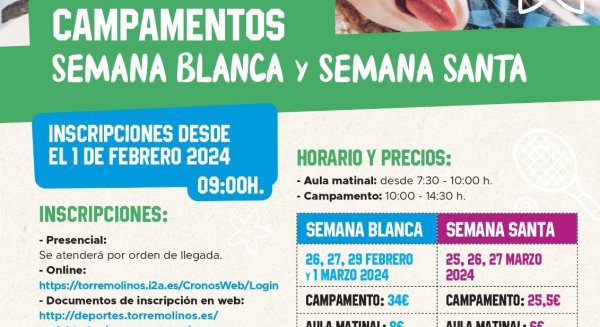 Torremolinos impulsa un año más los campamentos de Semana Blanca y Semana Santa