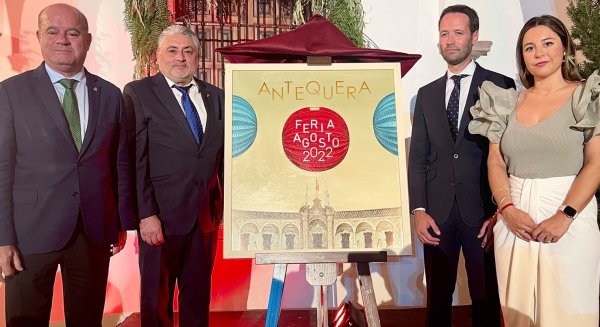 Antequera vuelve a tener cartel anunciador de la Real Feria de Agosto obra de Juan Antonio Aguilar