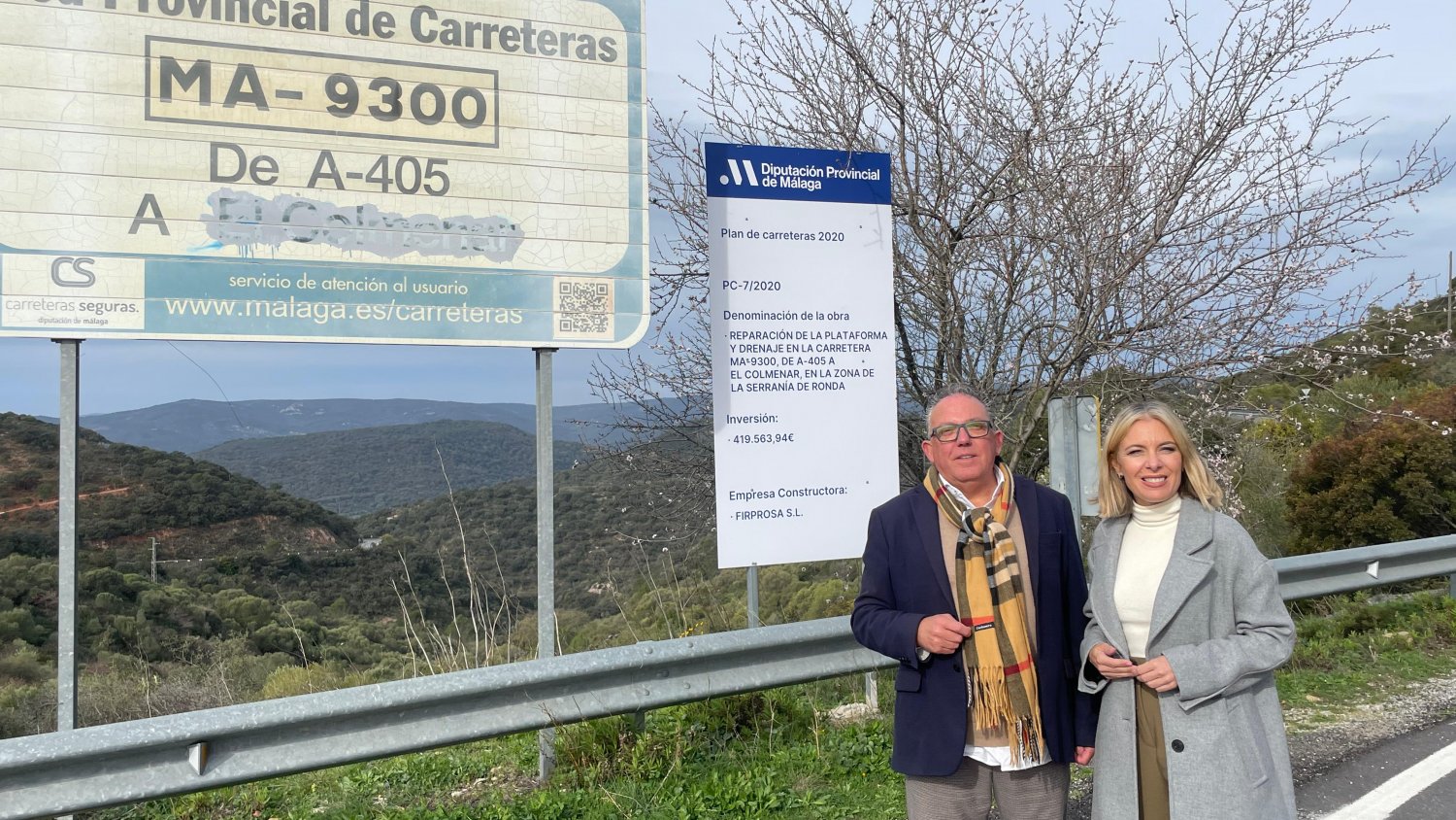 La Diputación de Málaga completa la mejora de la carretera de acceso a El Colmenar en la Serranía de Ronda
