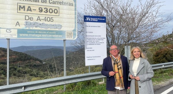 La Diputación de Málaga completa la mejora de la carretera de acceso a El Colmenar en la Serranía de Ronda
