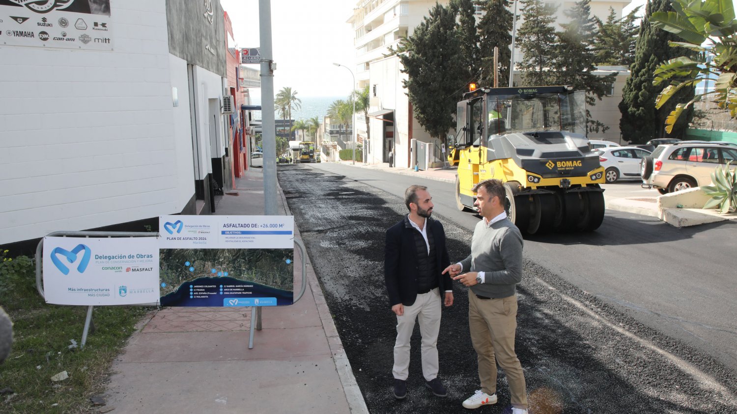 Marbella pone en marcha un nuevo Plan de Asfalto para mejorar más de 26.000 metros cuadrados de firme 