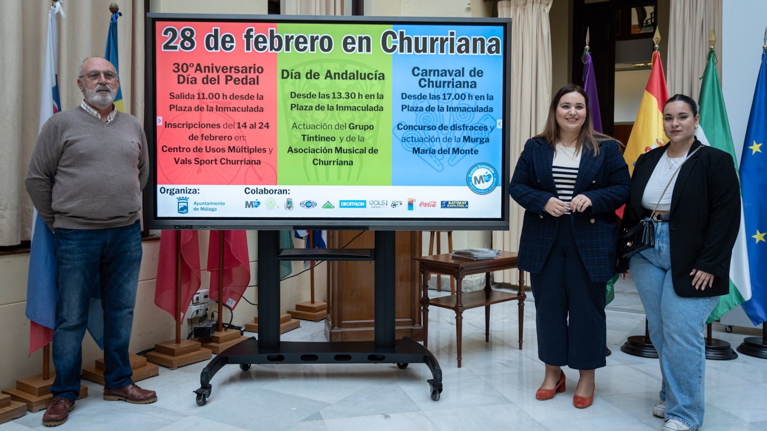 Churriana celebra el Día de Andalucía con una marcha ciclista, actuaciones musicales y una fiesta de Carnaval